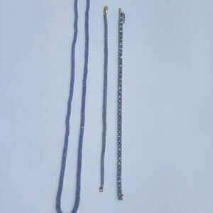 Sterling silver tanzanite bracelet.